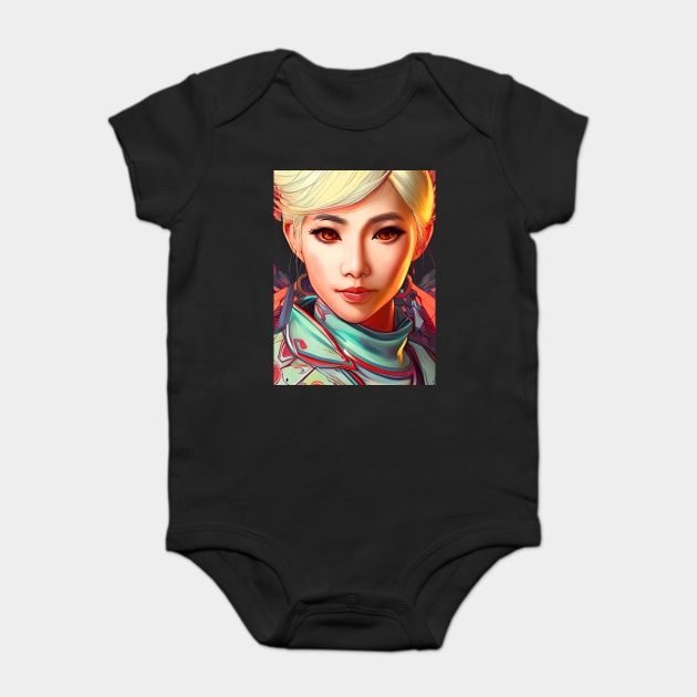 animation  girl kawaii Baby Bodysuit by animegirlnft
